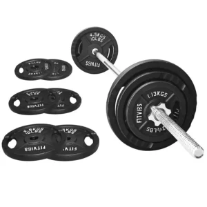 45 lb Standard Barbell Weight Set with Cast Iron Plates