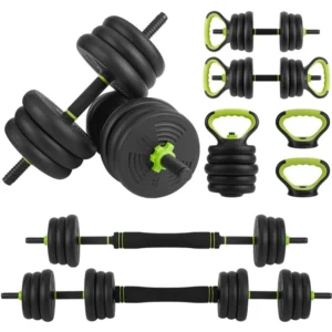 4-in-1 Adjustable Dumbbell & Barbell Weight Set – 44 lb